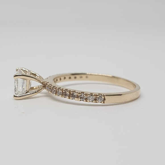 1.01 Ct East-West Emerald Lab Grown Diamond Ring - Picture 3 of 13